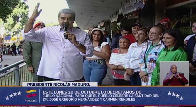 Maduro decretó «Día de Júbilo Nacional No Laborable» el 19 y 20 de octubre por canonización