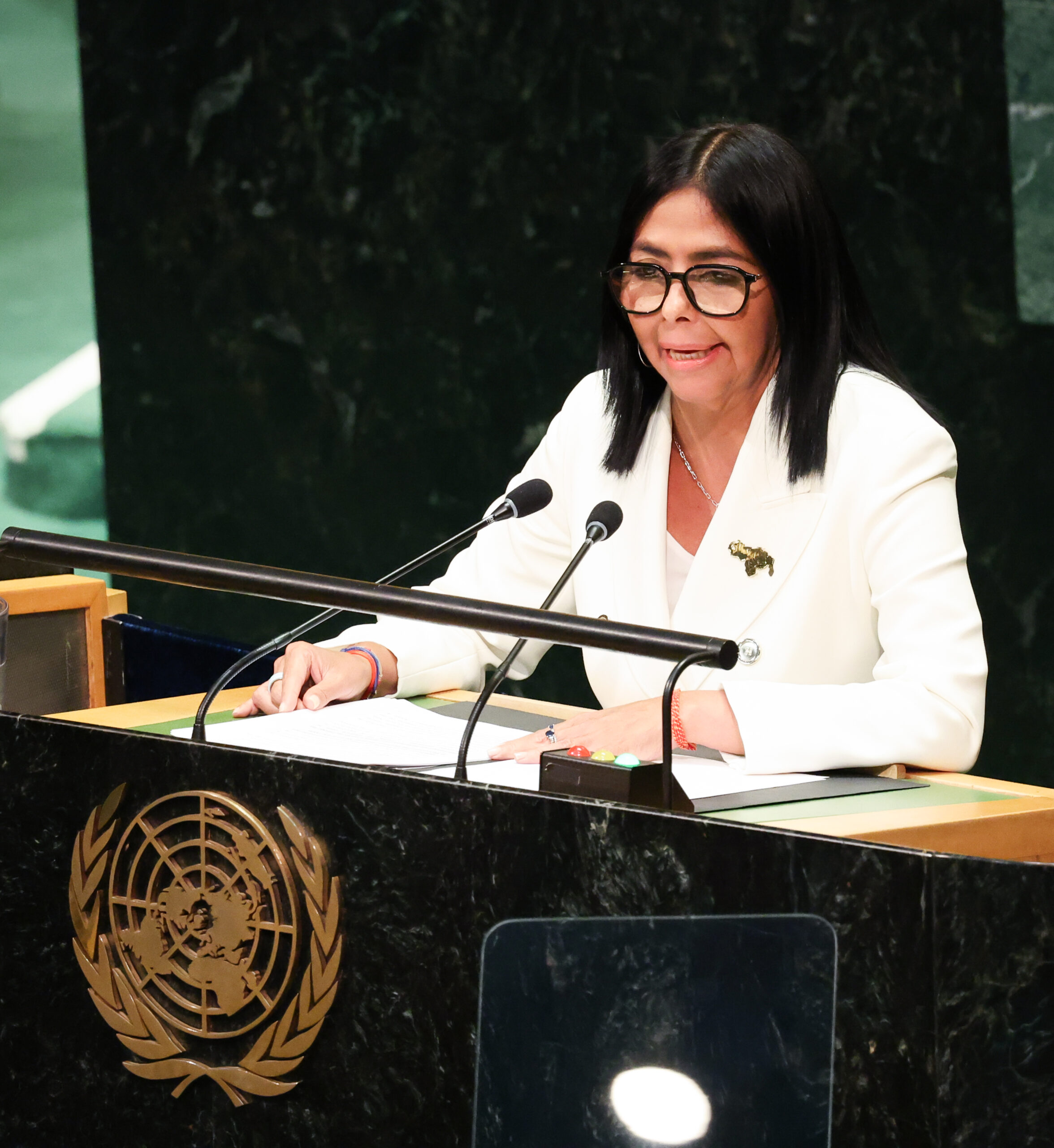 Delcy Rodríguez ante la ONU: En Venezuela habrá elecciones en el momento correcto