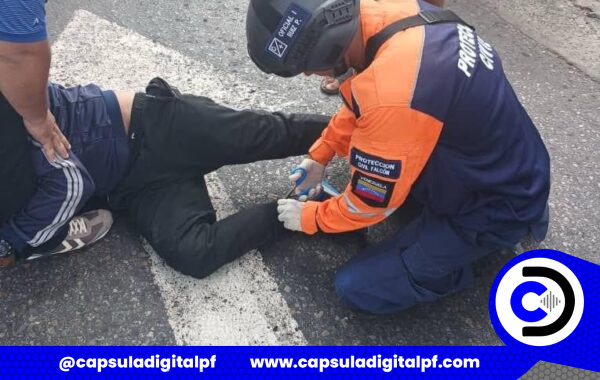 Conductor se da a la fuga tras arrollar a motorizado en Caja de Agua