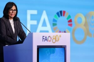 Delcy Rodríguez anuncia en la FAO el Plan Venezuela Alimenta para alcanzar el “hambre cero”