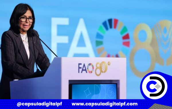 Delcy Rodríguez anuncia en la FAO el Plan Venezuela Alimenta para alcanzar el “hambre cero”