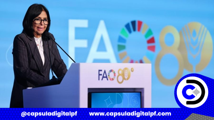 Delcy Rodríguez anuncia en la FAO el Plan Venezuela Alimenta para alcanzar el “hambre cero”
